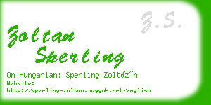 zoltan sperling business card